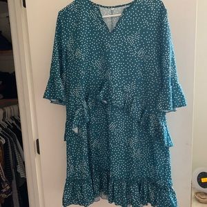 medium blue/green polka dot dress